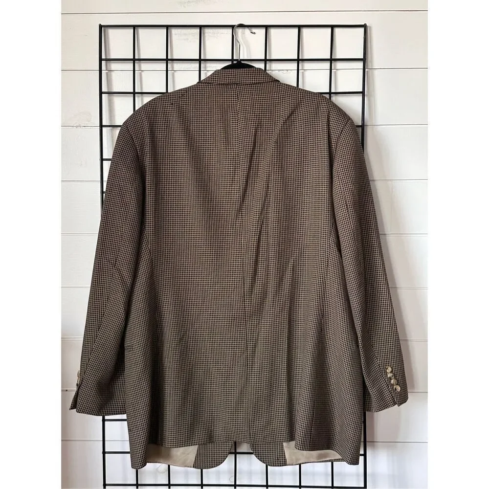 Hugo Boss Einstein Blazer Mens 46R Brown 3‎ Button Vintage 80s USA Union